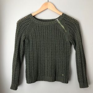 Green boatneck sweater